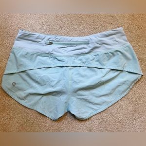 Lululemon size 6 teal speed up shorts